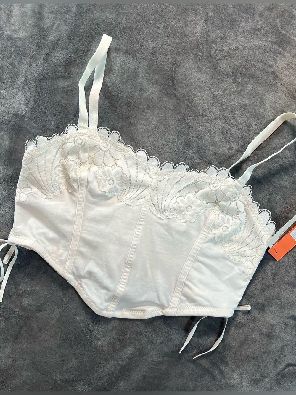 Colsie White Floral Lace Bustier Camisole